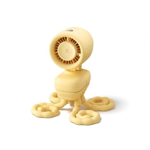 Mini wentylator Jisulife Stroller Fan 4 5000mAh na wózek dziecięcy z elastycznym tripodem - żółty