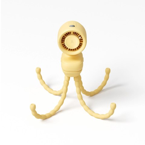 Mini wentylator Jisulife Stroller Fan 4 5000mAh na wózek dziecięcy z elastycznym tripodem - żółty