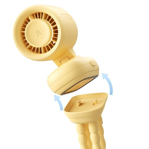 Mini wentylator Jisulife Stroller Fan 4 5000mAh na wózek dziecięcy z elastycznym tripodem - żółty