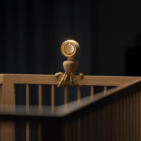 Mini wentylator Jisulife Stroller Fan 4 5000mAh na wózek dziecięcy z elastycznym tripodem - żółty