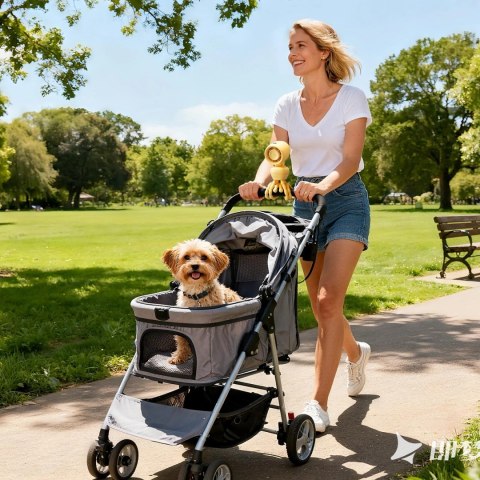 Mini wentylator Jisulife Stroller Fan 4 5000mAh na wózek dziecięcy z elastycznym tripodem - żółty