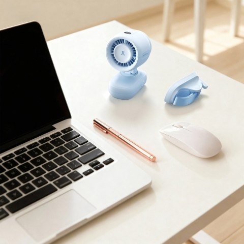 Mini wentylator Jisulife Stroller Fan 4 5000mAh na wózek dziecięcy z metalowym klipsem - niebieski