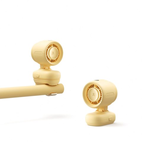 Mini wentylator Jisulife Stroller Fan 4 5000mAh na wózek dziecięcy z metalowym klipsem - żółty