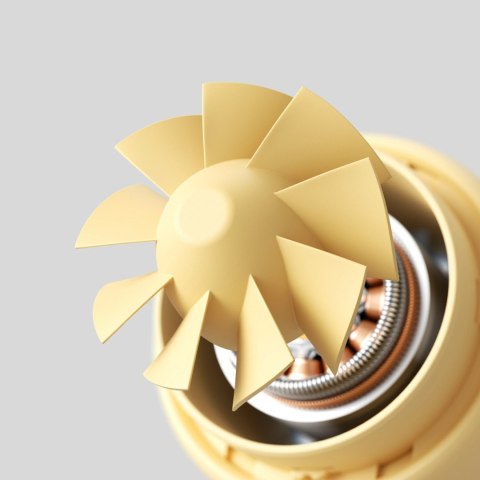 Mini wentylator Jisulife Stroller Fan 4 5000mAh na wózek dziecięcy z metalowym klipsem - żółty