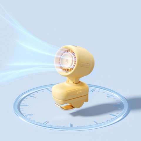 Mini wentylator Jisulife Stroller Fan 4 5000mAh na wózek dziecięcy z metalowym klipsem - żółty