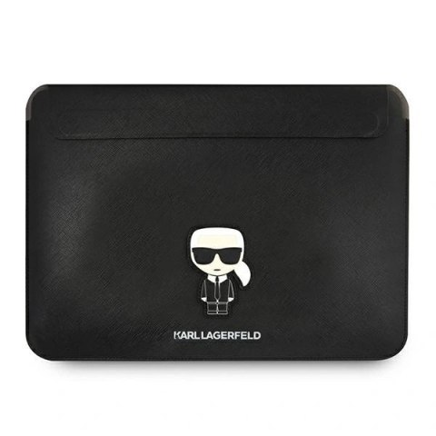 Torba na laptopa Karl Lagerfeld Sleeve Saffiano Ikonik Karl 16" - czarny