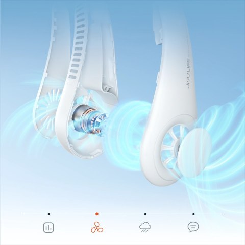 Wentylator Jisulife Neck Fan 3 4000mAh na szyję przenośny wiatraczek - szary