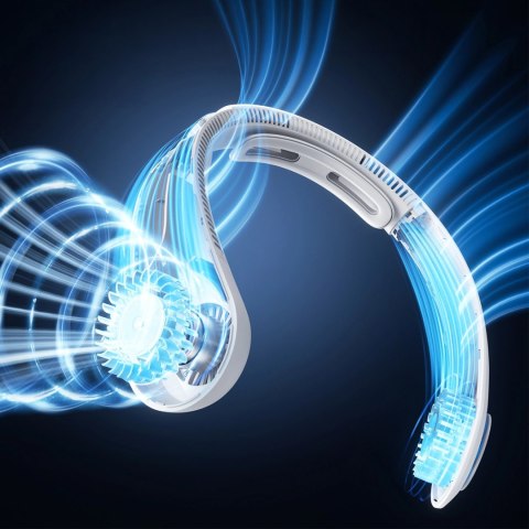 Wentylator Jisulife Neck Fan 4 5000mAh na szyję przenośny wiatraczek USB - szary