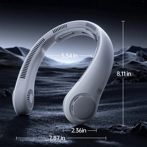 Wentylator Jisulife Neck Fan 4 5000mAh na szyję przenośny wiatraczek USB - szary