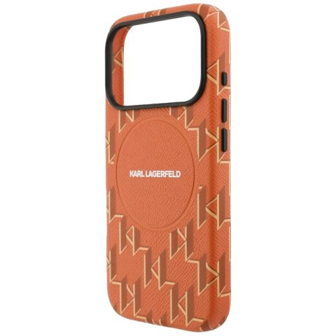 Etui Karl Lagerfeld Monogram logo MagSafe na iPhone 17 Pro Max - pomarańczowe