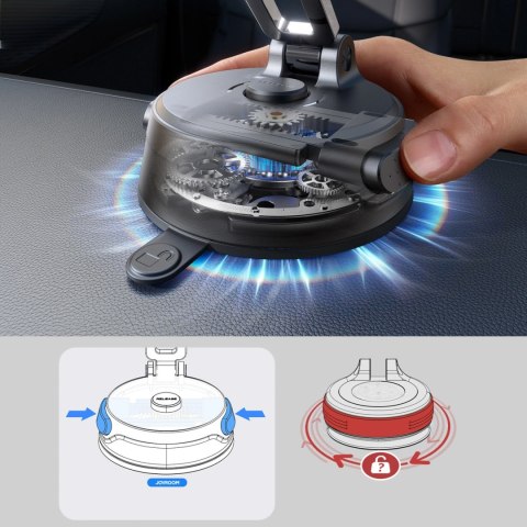 Joyroom JR-ZS510 Gel Suction Cup MagSafe Foldable Car Phone Mount - Gunmetal Black