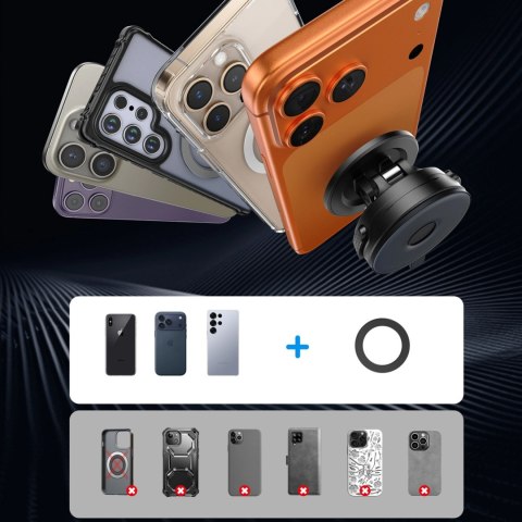 Joyroom JR-ZS510 Gel Suction Cup MagSafe Foldable Car Phone Mount - Gunmetal Black