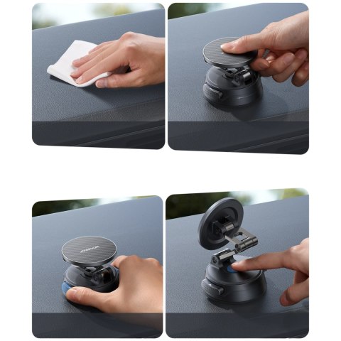 Joyroom JR-ZS510 Gel Suction Cup MagSafe Foldable Car Phone Mount - Gunmetal Black