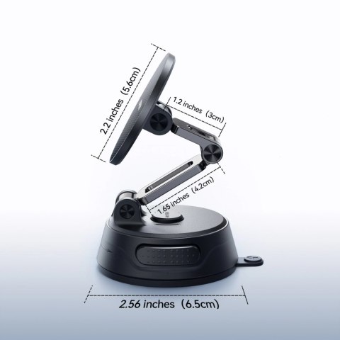 Joyroom JR-ZS510 Gel Suction Cup MagSafe Foldable Car Phone Mount - Gunmetal Black