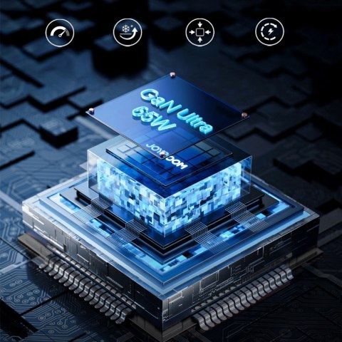 Ładowarka sieciowa Joyroom JR-TG10 65W GaN 2x USB-C + USB-A z kablem 100W USB-C - USB-C 1.2m - czarna