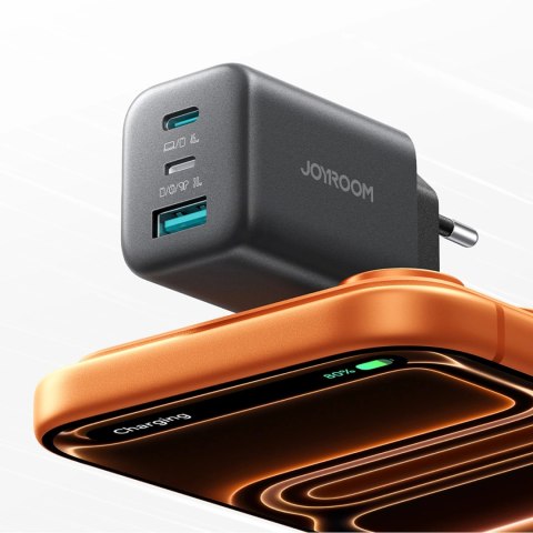 Ładowarka sieciowa Joyroom JR-TO1 GaN 45 USB-C Lightning USB-A - czarna