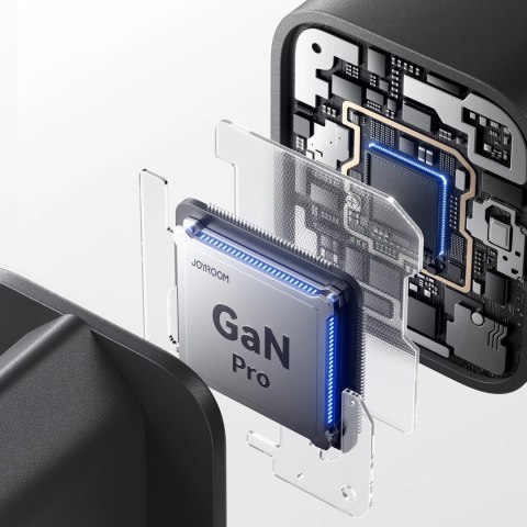 Ładowarka sieciowa Joyroom JR-TO1 GaN 45 USB-C Lightning USB-A - czarna