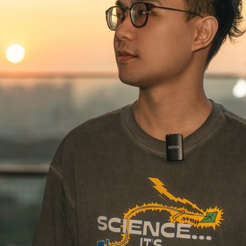 Mikrofony krawatowe BOYA BOYAMIC 2-02 bezprzewodowe 2.4 GHz - czarne