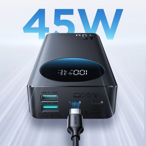 Powerbank Joyroom JR-PBF02 Pro 20000 mAh 45 W z wyświetlaczem cyfrowym 2x USB-A 2x USB-C - czarny