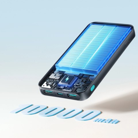 Powerbank Joyroom JR-PBF12 Pro 22,5W 10000mAh z wyświetlaczem cyfrowym 2x USB-A 1x USB-C - czarny