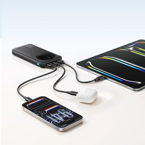 Powerbank Joyroom JR-PBF12 Pro 22,5W 10000mAh z wyświetlaczem cyfrowym 2x USB-A 1x USB-C - czarny