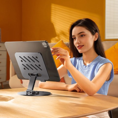 Stojak na tablet Wozinsky WRS-DSY84SS obrotowy 360° aluminiowy - szary