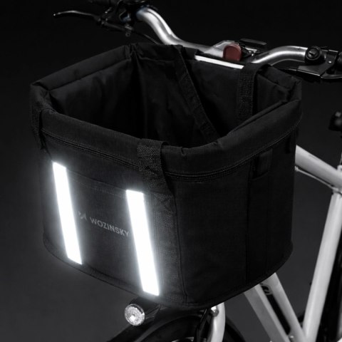 Wozinsky kosz na rower materiałowy duży - czarny