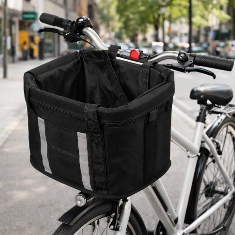 Wozinsky kosz na rower materiałowy duży - czarny