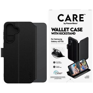 Etui CARE by PanzerGlass Feature Wallet Kickstand na Samsung Galaxy A37 - czarne