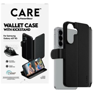 Etui CARE by PanzerGlass Feature Wallet Kickstand na Samsung Galaxy A57 - czarne
