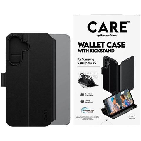 Etui CARE by PanzerGlass Feature Wallet Kickstand na Samsung Galaxy A57 - czarne