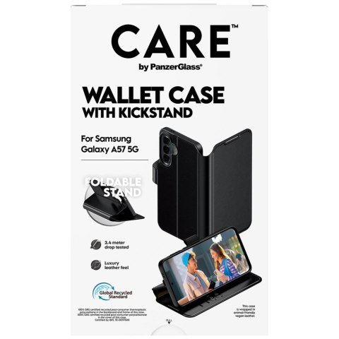 Etui CARE by PanzerGlass Feature Wallet Kickstand na Samsung Galaxy A57 - czarne
