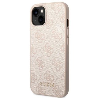 Etui Guess 4G Metal Gold Logo na iPhone 14 Plus - różowe