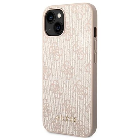 Etui Guess 4G Metal Gold Logo na iPhone 14 Plus - różowe