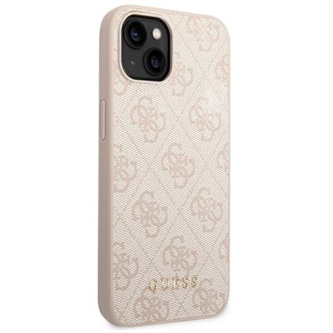 Etui Guess 4G Metal Gold Logo na iPhone 14 Plus - różowe