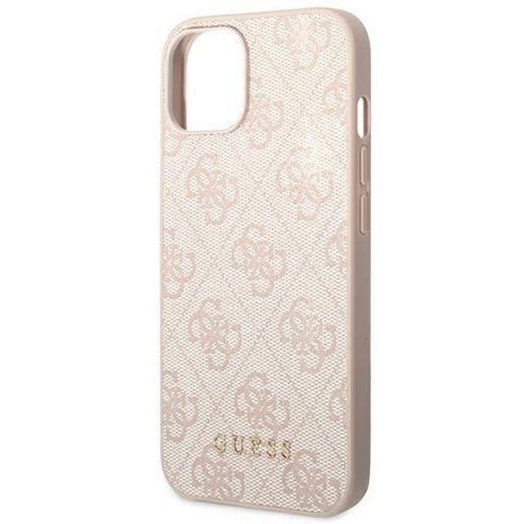 Etui Guess 4G Metal Gold Logo na iPhone 14 Plus - różowe