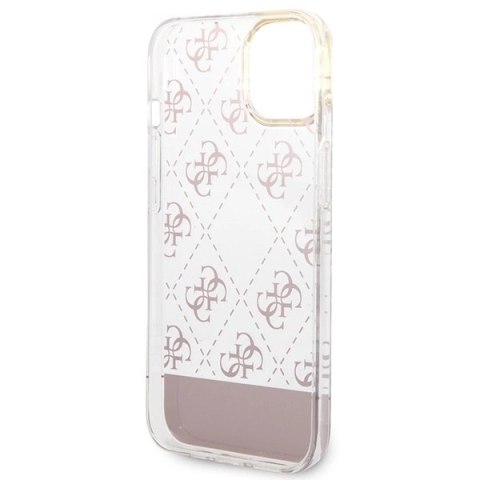 Etui Guess 4G Pattern Script na iPhone 14 Plus - różowe