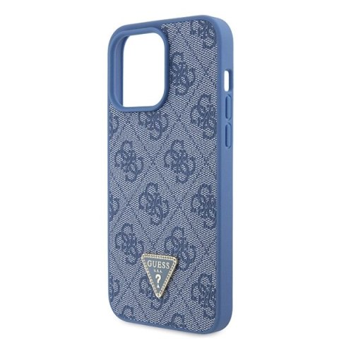 Etui Guess Leather 4G Triangle Strass do iPhone 15 Pro Max - niebieskie