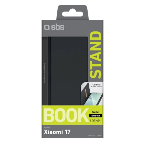 Etui SBS Wallet Smooth na Xiaomi 17 z klapką - czarne