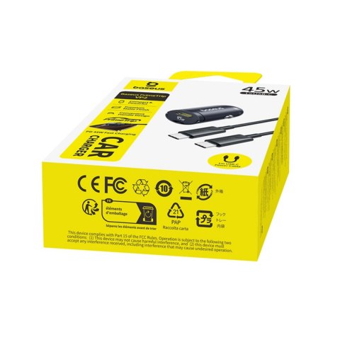 Ładowarka samochodowa Baseus PrimeTrip VP2 45W USB-C z kablem 60W USB-C do USB-C 1m - czarna
