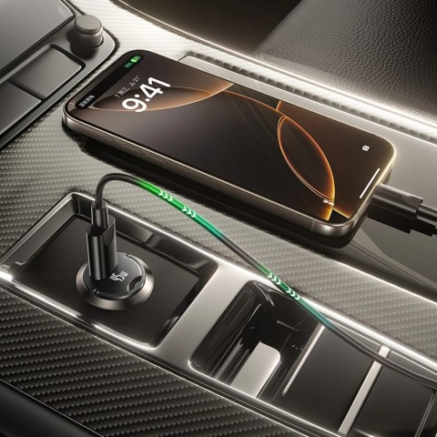 Ładowarka samochodowa Baseus PrimeTrip VP2 45W USB-C z kablem 60W USB-C do USB-C 1m - czarna