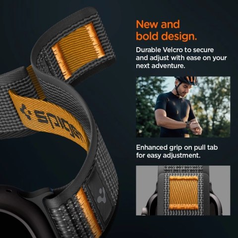 Pasek Spigen Athlex Air 2 na Apple Watch (44 / 45 / 46 / 49 mm) - czarno-pomarańczowy