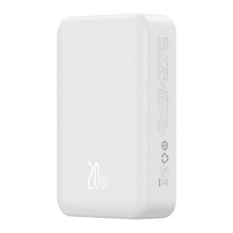 Powerbank magnetyczny Baseus EnerFill FM41 20000mAh 20W z kablem USB-C do USB-C 30cm - biały