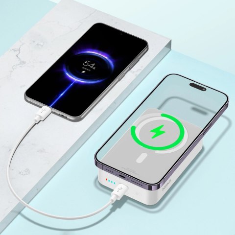 Powerbank magnetyczny Baseus EnerFill FM41 20000mAh 20W z kablem USB-C do USB-C 30cm - biały