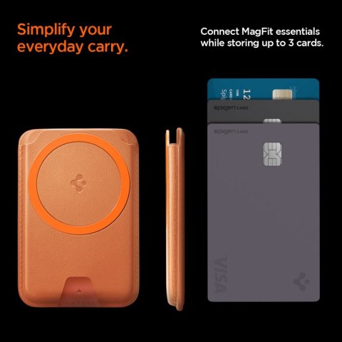 SPIGEN VALENTINUS MAGFIT+ MAGSAFE UNIVERSAL MAGNETIC CARD HOLDER METALLIC ORANGE