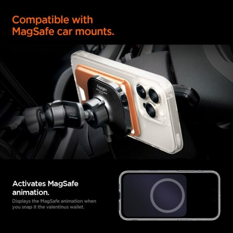 SPIGEN VALENTINUS MAGFIT+ MAGSAFE UNIVERSAL MAGNETIC CARD HOLDER METALLIC ORANGE