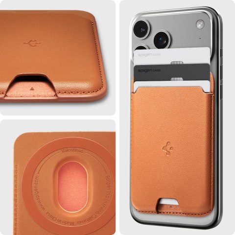 SPIGEN VALENTINUS MAGSAFE UNIVERSAL MAGNETIC CARD HOLDER METALLIC ORANGE