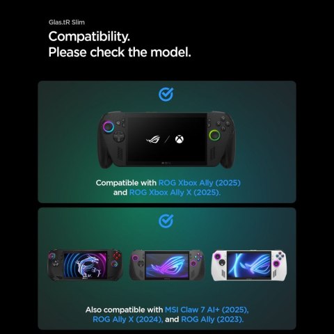 SZKŁO HARTOWANE SPIGEN GLAS.TR SLIM 2-PACK ROG ALLY / ALLY X 2023-2025 / MSI CALW 7 AI+ CLEAR