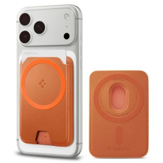 Portfel magnetyczny Spigen Valentinus MagFit+ MagSafe na telefon - pomarańczowy