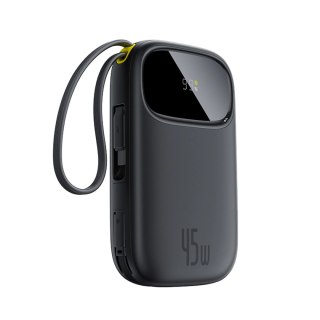 Powerbank Baseus EnerFill FC31 20000mAh 45W z wyświetlaczem cyfrowym z 2 wbudowanymi kablami USB-C - czarny